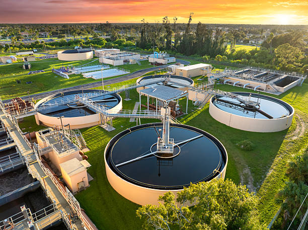 Aerial view of water treatment facility — California water infrastructure